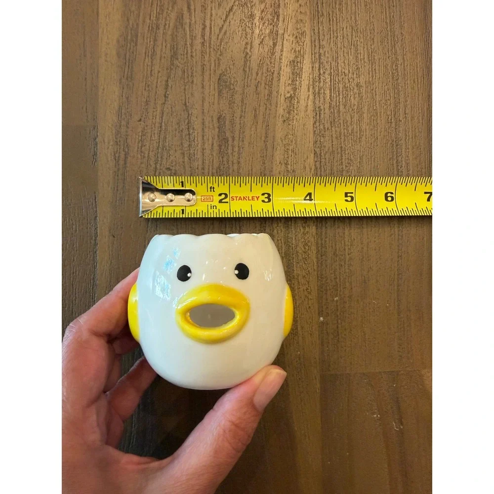 Ceramic Chick‎ Egg White Separator Yellow White Whimsical Kitchen Tool